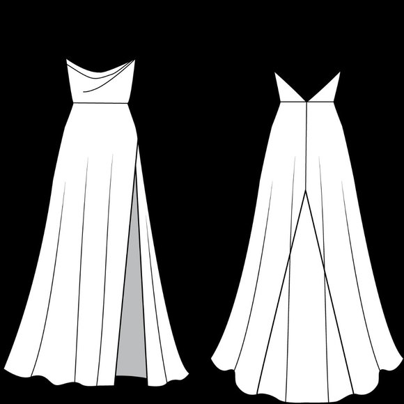 Fame and Partners Strappy Draped Gown in Navy - Picture 6 of 7